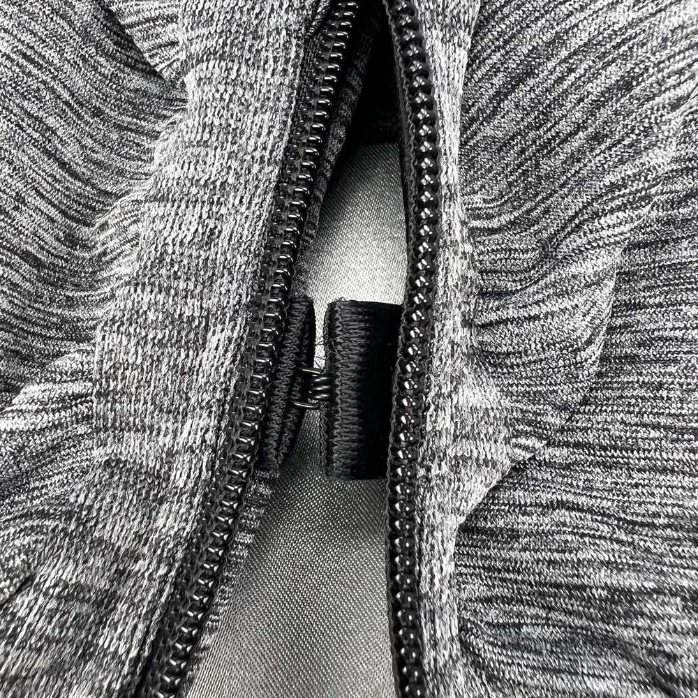 SHEFIT‎ Lounge Sports Bra Luxe (L) Zip Front Close Graphite Gray Removable Pads